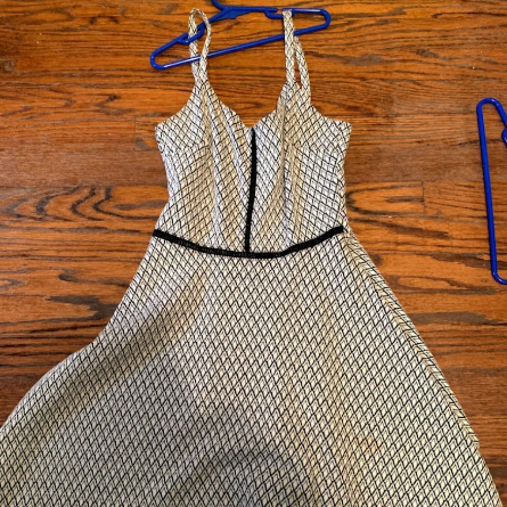 Aqua Black and White Mini Dress